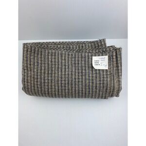 100% Wool Fabric 2.75 Yards x 61" Brown Navy Blue Check Plaid Suiting Fabric